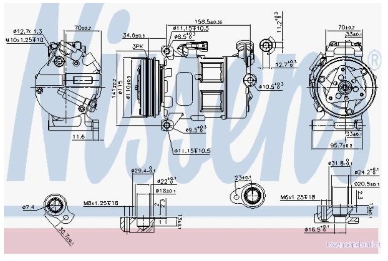 Kompressor, klimatanläggning Nissens 890062 5707286385917