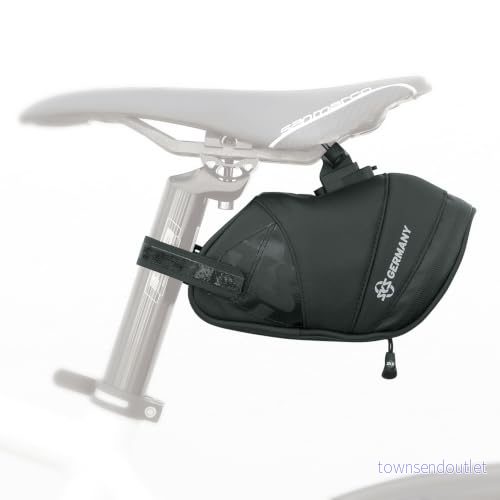 SKS GERMANY EXPLORER CLICK 800 cykelväska, cykeltillbehör (sadelväska av gummerat, vattenavvisande tyg, laminerade dragkedjor med ergonomisk Easy dragkedja, volym: 0,8 l), svart 4002556897949
