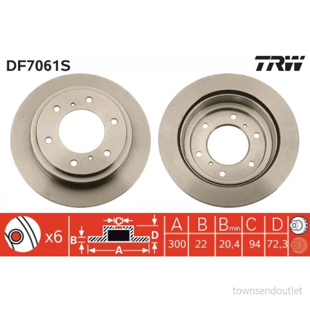 Bromsskiva TRW DF7061S 3322937543779