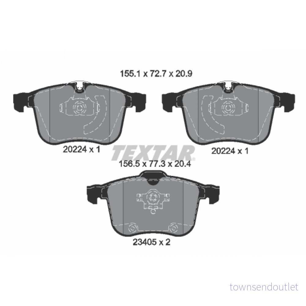 TEXTAR 2022401 Jeu de plaquettes frein préparé pour indicateur d'usure SAAB: 9 3 Berline, Break, Cabriolet, OPEL: Vectra C CC, Signum CC 4019722273896