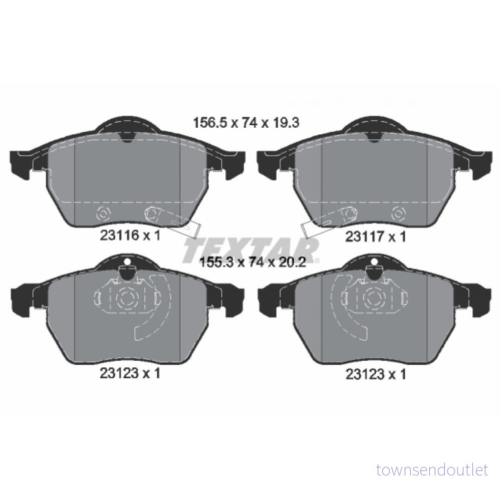 TEXTAR 2311701 Jeu de plaquettes frein avec indicateur d'usure OPEL: Zafira A, Astra G CC, Coupe, SAAB: 9 3 3/5 portes, 5 Break 4019722245602